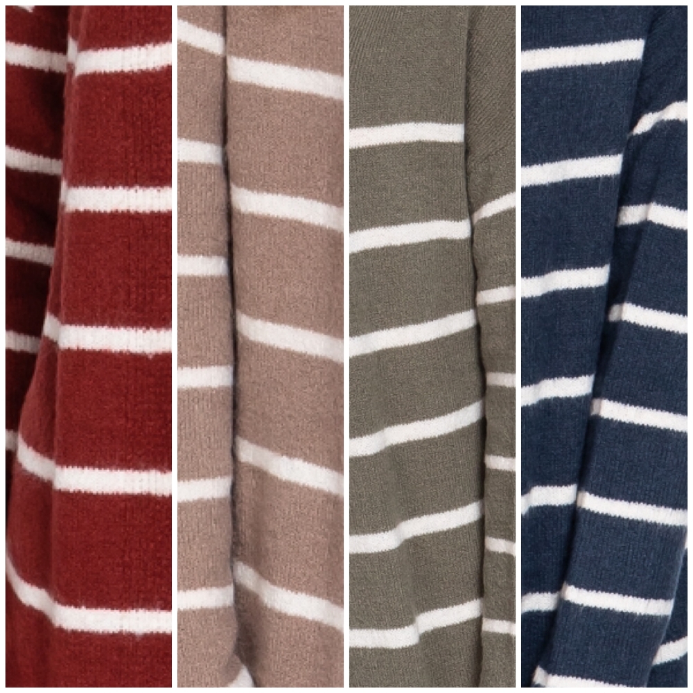 FEW LEFT❗️Cozy Chic Burgundy Striped Long Open Cardigan - Picture 7 of 8